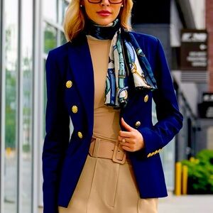 SOLD- Boston Proper Modern Double-Breasted Blazer Navy Blue size 16